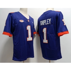 Men Clemson Tigers #1 Will Shipley College Purple Football Game Jersey