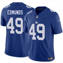 Men New York Giants  49 Tremaine Edmunds Blue 2026 F U S E  Vapor Untouchable Limited Stitched Jersey