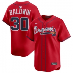 Men Atlanta Braves Nike Alternate Limited Jersey Red Baldwin Drake 30
