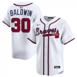 Men Atlanta Braves Nike Alternate Limited Jersey White Baldwin Drake 30