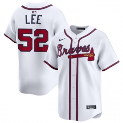 Men Atlanta Braves Nike Alternate Limited Jersey White Lee Dylan 52