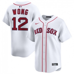 Men Boston Red Sox Nike Home Limited Jersey White Wong Connor 12