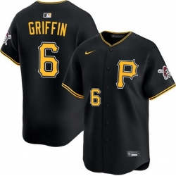 Men Pittsburgh Pirates  6 Konnor Griffin Black Alternate Limited Stitched Baseball Jersey