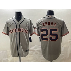 Men San Francisco Giants  25 Barry Bonds Grey Cool Base Stitched Baseball Jersey