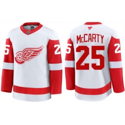Men Detroit Red Wings  25 Darren McCarty White 2024 Road Stitched Hockey Jersey