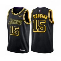 Youth Los Angeles Lakers 15 DeMarcus Cousins Swingman Black Basketball Jersey City Edition 