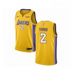 Youth Los Angeles Lakers 2 Derek Fisher Swingman Gold Home Basketball Jersey Icon Edition 