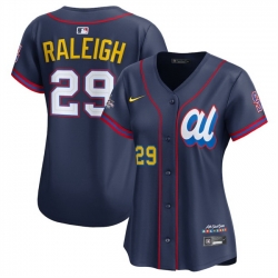 Women American League 29 Cal Raleigh Navy 2025 All Star Edition Limited Stitched Baseball Jersey 