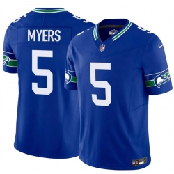 Men Seattle Seahawks 5 Jason Myers Royal 2025 F U S E Throwback Vapor Limited Stitched Football Jersey