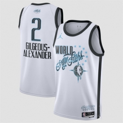 Men 2026 All Star  2 Shai Gilgeous Alexander White Stitched Basketball Jersey
