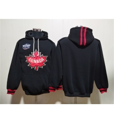 Men Team Canada Blank Black Ageless Must Have Lace Up Pullover Hoodie