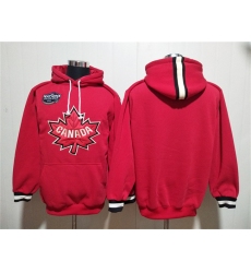 Men Team Canada Blank Red Ageless Must Have Lace Up Pullover Hoodie
