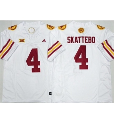 Men Arizona State Sun Devils 4 Cam Skattebo White 2025 F U S E  Vapor Limited Stitched Jersey