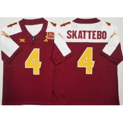 Men Arizona Sun Devils Red White #4 Cam SKATTEBO White Stitched F U S E NCAA Jersey