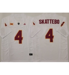 Men Arizona Sun Devils White #4 Cam SKATTEBO White Stitched F U S E NCAA Jersey