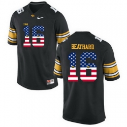 Iowa Hawkeyes 16 C J Beathard Black USA Flag College Football Limited Jersey