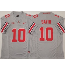 Men Ohio State Buckeyes #10 Julian Sayin Gray Stitched F U S E NCAA Jersey II