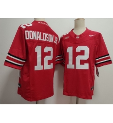 Men Ohio State Buckeyes #12 CJ Donaldson JR Red Stitched NCAA Jersey