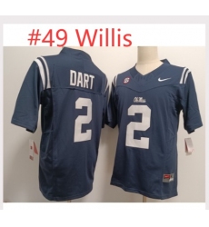 Men Ole Miss Rebels White Patrick Willis #49 Blue Stitched NCAA Jersey