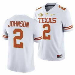 Texas Longhorns Roschon Johnson White 2021 Red River Showdown Men Jersey