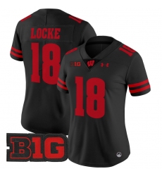 Women Wisconsin Badgers 18 Braedyn Locke Black 2024 Vapor Limited Jersey All Stitched