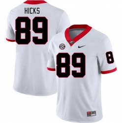 Men #89 Braxton Hicks Georgia Bulldogs College Football Jerseys Stitched-White