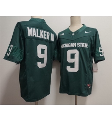 Men Michigan State Spartans Green 9 WALKER III Green F U S E  Stitched Jersey
