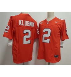 Men Clemson Tigers Orange #2 Cade Klubnik Stitched F U S E NCAA Jersey II