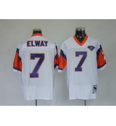 Mitchel  26 Ness Broncos Active Player Custom White With 75 Anniversary Patch Stitched Throwback NFL Jersey