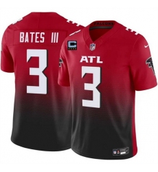 Men Atlanta Falcons 3 Jesse Bates III Red Black 2025 F U S E With 4 Star C Patch Vapor Untouchable Limited Stitched Football Jersey
