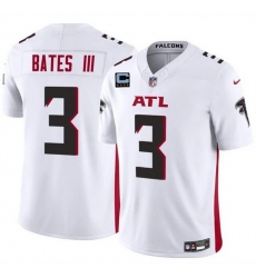 Men Atlanta Falcons 3 Jesse Bates III White 2025 F U S E With 4 Star C Patch Vapor Untouchable Limited Stitched Football Jersey