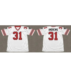 Men Atlanta Falcons 31 William Andrews White 1981 Throwback Stitched Football Jersey
