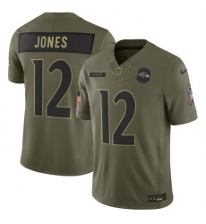 Men Baltimore Ravens 12 Jacoby Jones Olive 2025 F U S E  Salute to Service Limited Football Jersey
