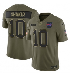 Men Buffalo Bills 10 Khalil Shakir Olive 2025 F U S E  Salute to Service Limited Stitched Football Jersey