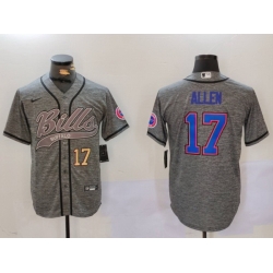 Men Buffalo Bills 17 Josh Allen Grey Team Cool Base Stitched Baseball Jersey 3
