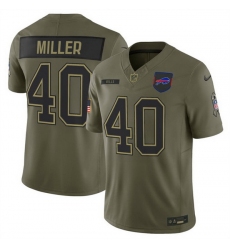 Men Buffalo Bills 40 Von Miller Olive 2025 F U S E  Salute to Service Limited Stitched Football Jersey