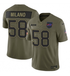 Men Buffalo Bills 58 Matt Milano Olive 2025 F U S E  Salute to Service Limited Stitched Football Jersey