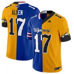 Men Buffalo Bills Wyoming Cowboys 17 Josh Allen Split Vapor Limited Jersey