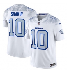Women Buffalo Bills 10 Khalil Shakir White 2025 F U S E Rivalries Vapor Untouchable Stitched Football Jersey