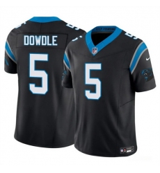 Men Carolina Panthers 5 Rico Dowdle Black 2025 F U S E  Vapor Limited Stitched Football Jersey