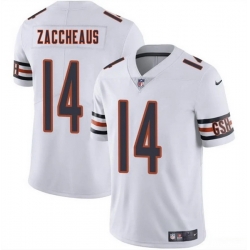 Men Chicago Bears 14 Olamide Zaccheaus White 2025 Vapor Stitched Football Jersey