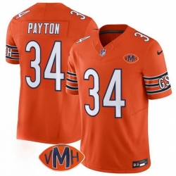 Men Chicago Bears 34 Walter Payton Orange 2025 F U S E  With VMH Patch Vapor Untouchable Limited Stitched Football Jersey
