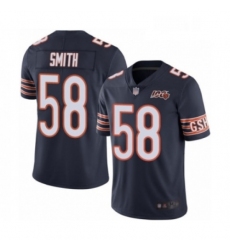 Mens Chicago Bears 58 Roquan Smith Navy Blue Team Color 100th Season Limited Football Jersey