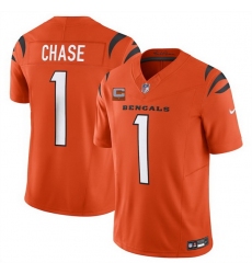 Men Cincinnati Bengals 1 Ja 27Marr Chase Orange 2025 F U S E  With 1 Star C Patch Vapor Untouchable Limited Stitched Football Jersey Men Cincinnati Bengals 1 Ja 27Marr Chase Orange 2025 F U S E  With 1 Star C Patch Vapor Untouchable Limited Stitched Football Jersey