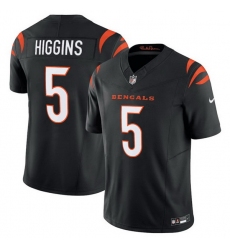 Men Cincinnati Bengals 5 Tee Higgins Black F U S E  Vapor Untouchable Limited Stitched Jersey