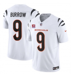 Men Cincinnati Bengals 9 Joe Burrow White 2025 F U S E  With 4 Star C Patch Vapor Untouchable Limited Stitched Football Jersey Men Cincinnati Bengals 9 Joe Burrow White 2025 F U S E  With 4 Star C Patch Vapor Untouchable Limited Stitched Football Jersey