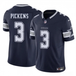 Men Dallas Cowboys 3 George Pickens Navy 2025 F U S E Vapor Untouchable Limited Stitched Football Jersey