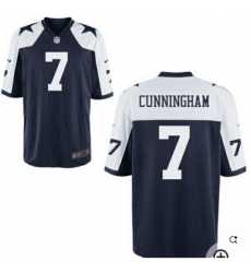 Men Dallas Cowboys Randall Cunningham #7 Navy Blue Thanksgiving Throwback Jersey