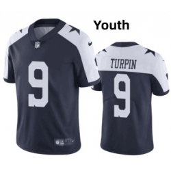 Youth Dallas Cowboys 9 KaVontae Turpin Navy White Thanksgiving Vapor Limited Jersey