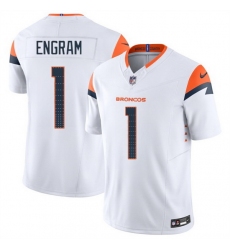 Men Denver Broncos 1 Evan Engram White 2025 F U S E Vapor Limited Stitched Football Jersey Men Denver Broncos 1 Evan Engram White 2025 F U S E Vapor Limited Stitched Football Jersey
